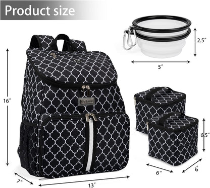 BAGLHER丨Dog Travel Bag, Airline Approved Pet Supplies Backpack, Dog Travel Backpack with 2 Silicone Collapsible Bowls and 2 Food Baskets - Pawvie