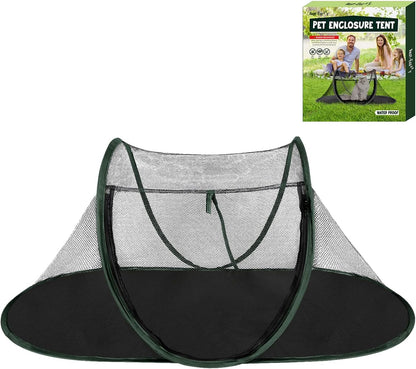 Cat Tent Outdoor, Pet Enclosure Tent Suitable for Cats and Small Animals, Indoor Playpen Portable Exercise Tent with Carry Bag(Dark Green)