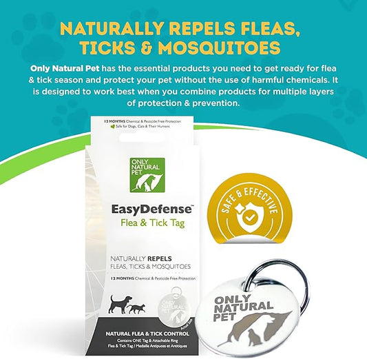 Only Natural Pet EasyDefense Tag – Lightweight, Water-Resistant Collar Attachment for Dogs & Cats – Year-Round Wearable Comfort Accessory | Non-Chemical & Durable Design