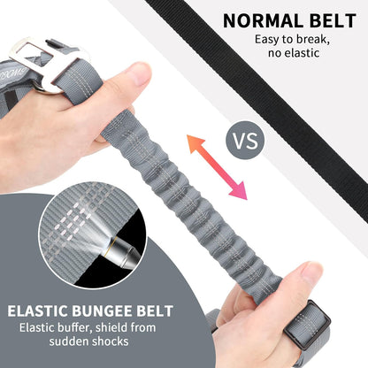 BWOGUE 2 Piece Dog Seat Belt for Car with Elastic Bungee Buffer Safety Seatbelt Car Headrest Restraint Wear Adjustable Metal Buckle Harness in Vehicle Travel for Pet