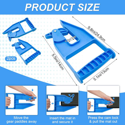 2-Pack Heavy Duty Mat Grippers – Stall Mat Movers for Horse Barn, Gym, Trailer & Rubber Flooring – Ergonomic Mat Puller for Easy Lifting & Moving – Durable, Non-Slip Handles for Secure Grip