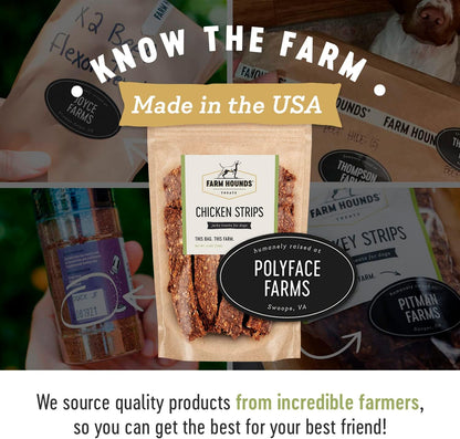 Farm Hounds - Chicken Strips - Premium Natural Jerky for Dogs - Made from 100% Humanely Raised Chicken - Break-to-Size - Great for Training & Treats - No Added Fillers - Made in USA - 4.5 oz - 1 Pack