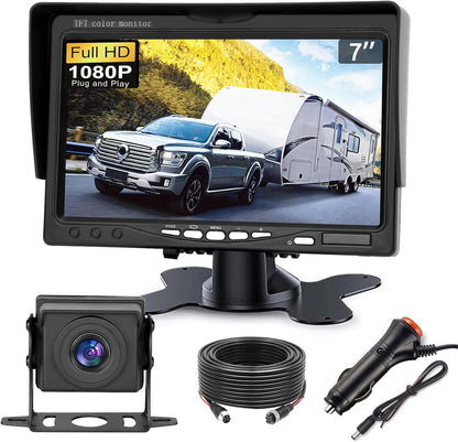 Kairiyard Backup Camera, 7 Inch HD 1080P Reverse Rear View Camera 150° Wide Angle Wired Back up Camera System for Truck Car Trailer Camper Tractor