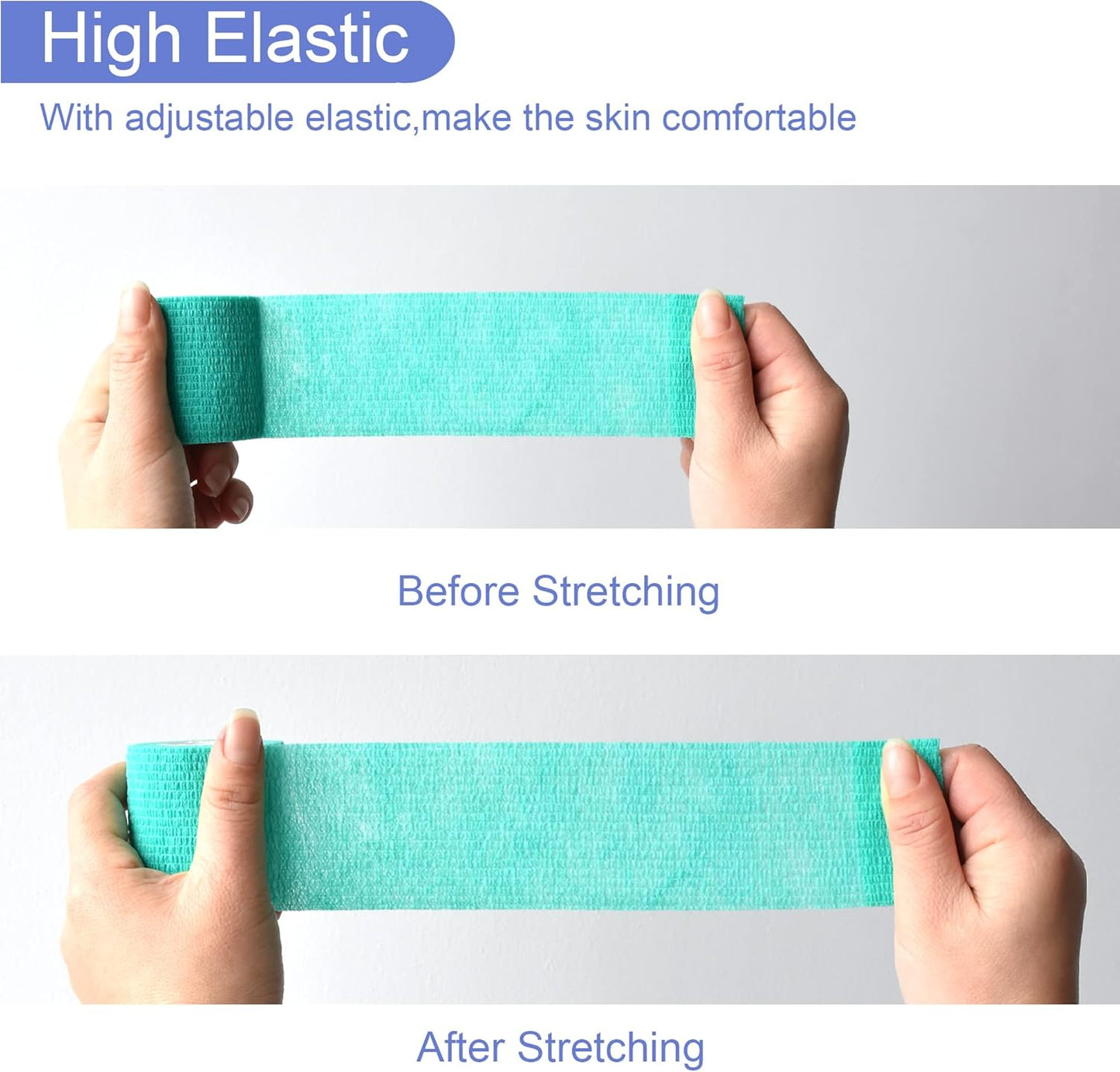 9 Pack 2" x 5 Yards Self Adhesive Bandage Wrap Self Stick Wrap for Ankle, Wrist, Finger, Sports, Breathable Cohesive Vet Tape for Pets (Middle Green)