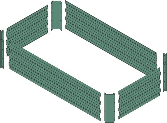 4x2x1ft Metal Raised Garden Bed Kit,Galvanized Garden Bed Box for Vegetables, Flowers, Herbs, and Succulents,60 Gallon Capacity - Green