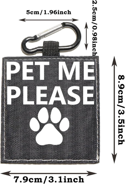 Funny Dog Leash Sleeve Pet Me Please Dog Leash Wrap Wrap Alert Hanging ID Patch Tag Pet Birthday Gift(Pet Me Please-Tag)