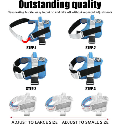 Bolux Dog Harness, No-Pull Reflective Dog Vest, Breathable Adjustable Pet Harness with Handle for Outdoor Walking - No More Pulling, Tugging or Choking