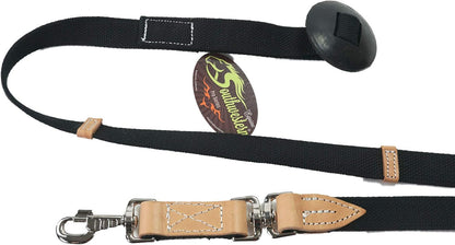 35' Flat Cotton Web Lunge Line with Bolt Snap & Rubber Stop - by Southwestern Equine (35', Black)