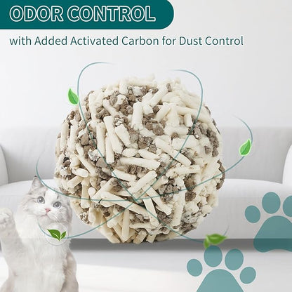 Plant-Based Cat Litter, Odor Control Quick Clumping Tofu Cat Litter, 6 lbs, Low Tracking Dust Control Lightweight Flushable Unscented Natural Kitty Litter