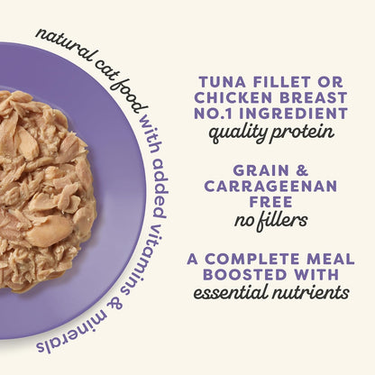 Applaws Vitality Wet Cat Food in Broth, Natural Canned Cat Food, Wet Food for Cats with Added Vitamins and Minerals, Grain Free, Carrageenan Free, Variety Selection in Broth (24 Count, 2.47 oz Cans)