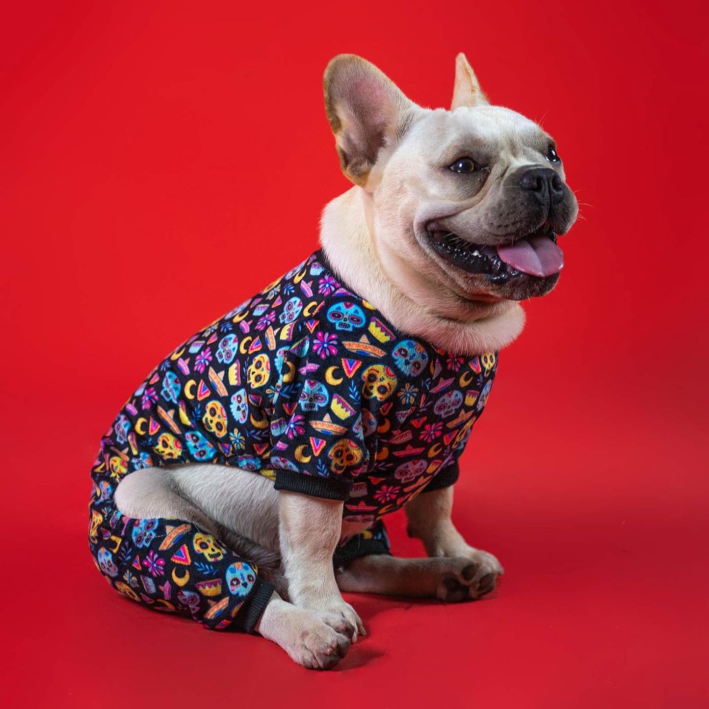 CuteBone Small Dogs Outfit Soft Puppy Onesies Pjs Halloween Dog Pajamas Pet Coat Cat Apparel Comfy Doggie Jumpsuit Bodysuit for All Seasons P73XL