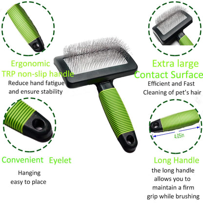 Slicker brush for dogs doodle grooming poodle with long soft pin slicker brush perfect for thick fur dogs fluffy,grooming,shedding.goldendoodle