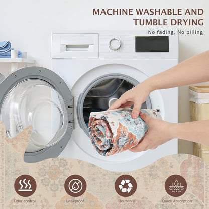 IEUUMLER Washable Pee Pads for Dogs, 2 Pack Reusable Pee Pads for Dogs Non-Slip Grip, Super Absorbent Waterproof Puppy Pads for Potty training, Playpen, Crate, Whelping Box EU011 (Orange,36" x 24")