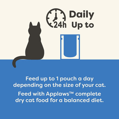 Applaws Natural Wet Cat Food in Broth, Limited Ingredient Wet Cat Food Pouches, No Additives, Made with Natural Ingredients, Tuna Fillet with Salmon in Broth (12 x 5.3oz Pouches)