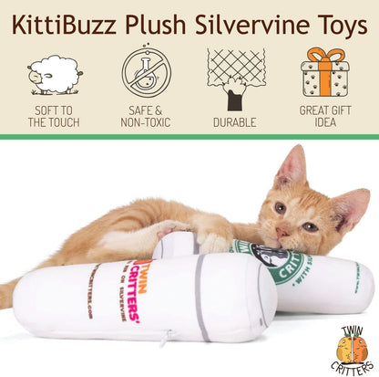KittiBuzz 2-Pack Organic Silvervine Catnip Substitute Toys for Cats & Kittens | 100% All-Natural Wild Harvested Silvervine | 2 Refillable Coffe Cup Kicker Cat Toys