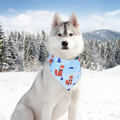 Abbylike 50 Pieces Winter Dog Bandanas Bulk Blue Snowflake Dog Bandanas for Pets Triangle Kerchief Scarf Bibs for Winter Pets Cats Party Costume Accessories (25.6 x 17.7 x 17.7)