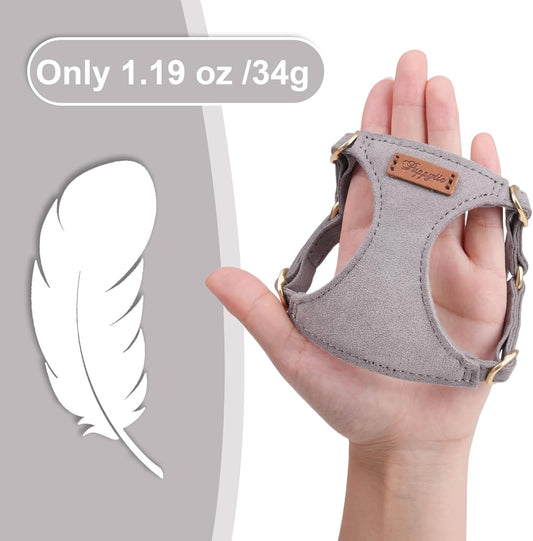 Puppytie No Pull xs Dog Harness with Multifunction Dog Leash,Soft Adjustable No Choke Escape Proof Pet Harness Vest,Silver Grey,XS