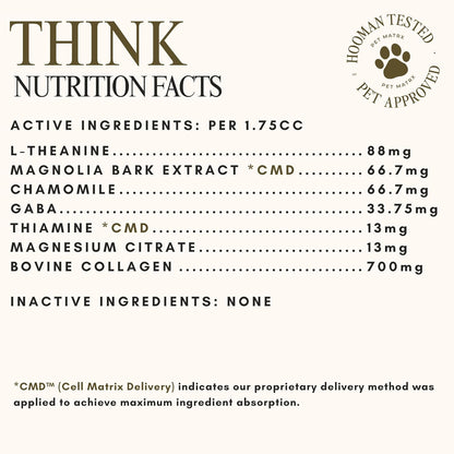 Think Cognitive and Calming Supplement with Collagen and Magnesium - Supports Nervous System Against Stress, Behavioral Challenges, and Cognitive Issues