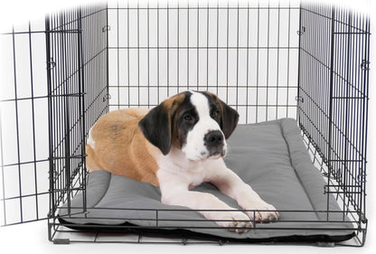 K9 Ballistics Tough Ripstop Dog Crate Pad - Durable & Machine Washable with Non-Skid Bottom and 120-Day Warranty, Fits 42" Wire Crates - Large, Light Gray Velvet