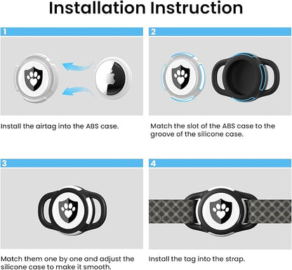 Waterproof AirTag Dog Collar Holder for Apple AirTag QR Code