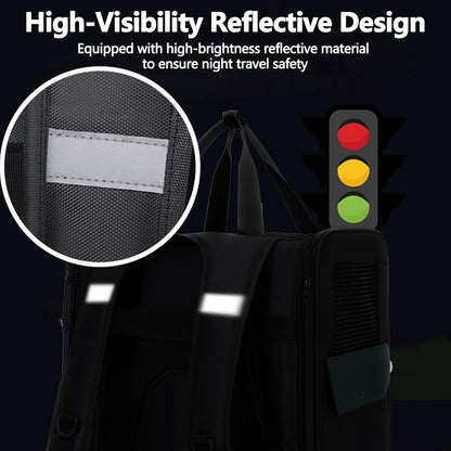 Dog Backpack, Pet Backpack with Breathable Mesh, Pet Travel Carrier with Soft Padded, Reinforced Support, Airline Approved Cat Backpack(Black)