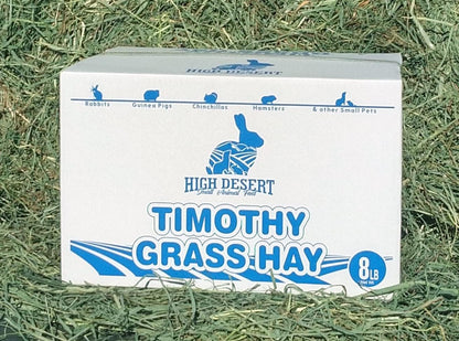 High Desert 2nd Cutting Timothy Grass Hay for Rabbits, Guinea Pigs, Chinchillas & Small Pets – Premium Hand-Packed Natural Hay, High-Fiber, Additive-Free, Grown in USA – 8 lb Box