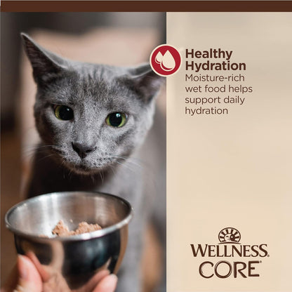 Wellness CORE Tiny Tasters Minced Adult Wet Cat Food, Natural, Protein-Rich, Grain Free, 1.75-Ounce Pouch, 12 Pack, (Chicken & Beef)