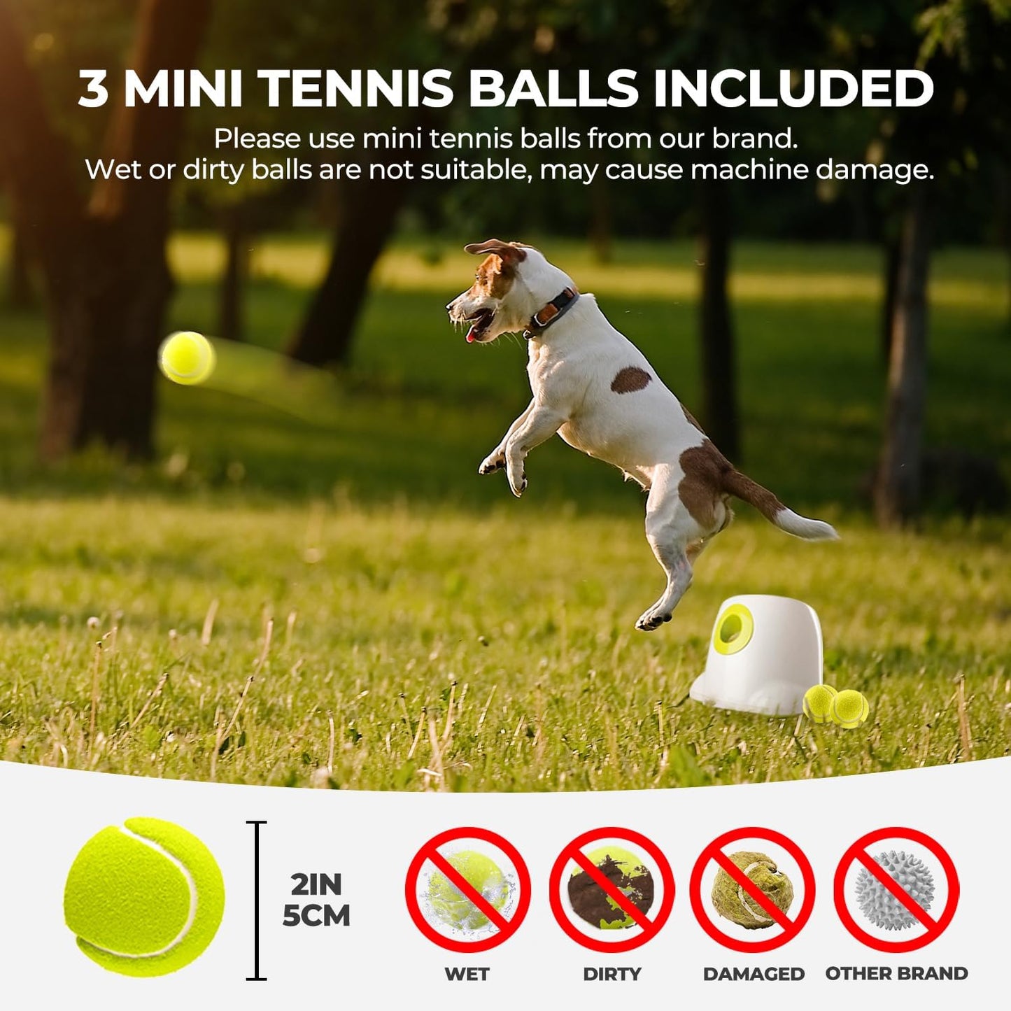 ALL FOR PAWS Original Dog Automatic Ball Launcher for Small and Medium Dogs, Interactive Dog Tennis Ball Throwing Machine, Enrichment Mental Stimulation Toys, Reduce Boredom & Stress