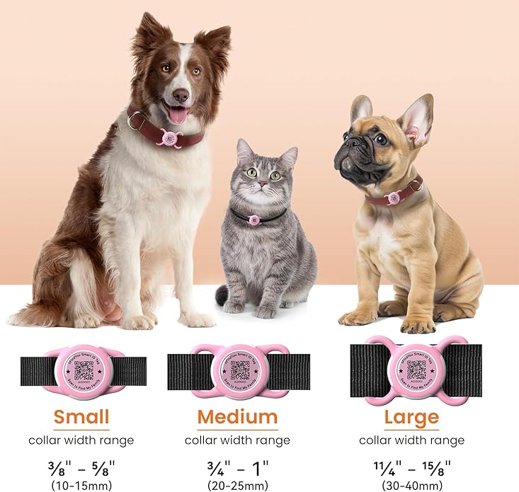 Waterproof AirTag Dog Collar Holder for Apple AirTag QR Code