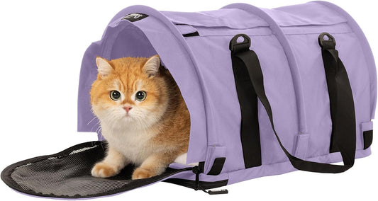 SturdiBag Pro 2.0 Pet Travel Carrier for Cats and Dogs | Soft Sided Pet Carrier Bag with Safety Clips and Seatbelt Straps for Car Travel | XL, Lavender - Pawvie