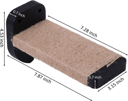 3pcs Wall Steps for Cats, Climbing Mounted Furniture, Shelves With Hemp Rope Covered, Solid Wood Ladder for Playing and Climbing (Large-Black)