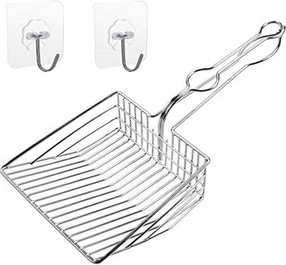All Metal Litter Scoop, Solid Metal Sifter, Cat Litter Scoop Metal Jumbo, Cat Urine Scoop, Litter Scooper with Holder, Litter Scooper Holder, Jumbo Cat Litter Scoop Sifter Scooper Holder