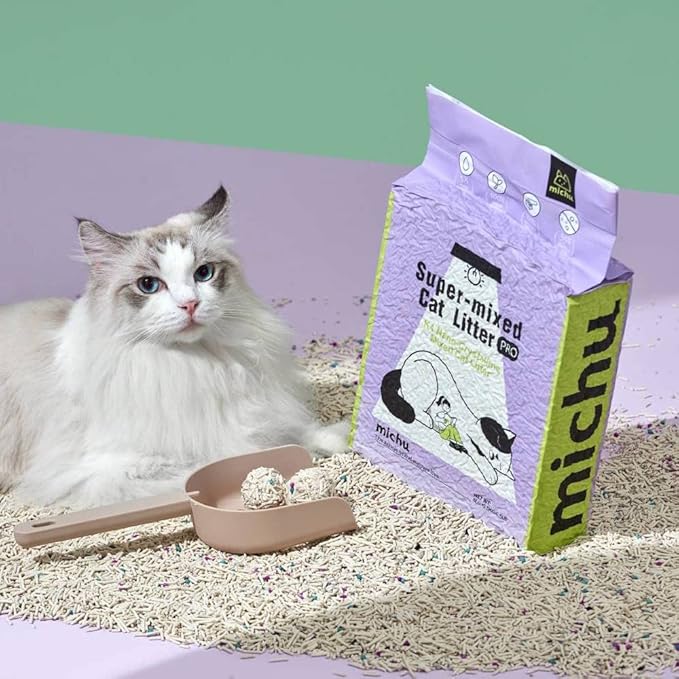 Michu Mixed Tofu Cat Litter, Heavy Duty Flushable Kitty Litter, 5.5Lb/88Oz (3 Pack, Original)