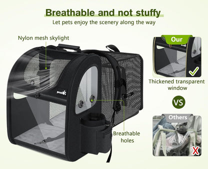 Pecute Pet Carrier Backpack, Dog Carrier Backpack, Expandable with Breathable Mesh for Small Dogs Cats Puppies, Pet Backpack Bag for Hiking Travel Camping Outdoor Hold Pets Up to 18 Lbs - Pawvie