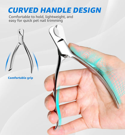 Pet Nail Clippers for Cats & Small Medium Dogs Puppies, Cat Nail Trimmer with All-Steel Material, Extra-Sharp Durable Blades, Ergonomic Handle, Professional Grooming Tool with Free Nail File