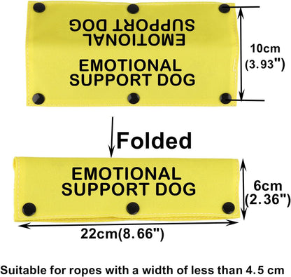 Therapy Service Dog Leash Sleeve Emotional Support Dog Leash Wrap Alert Hanging ID Patch Tag Pet Birthday Gift (Emotional Dog-YE Sleeve)