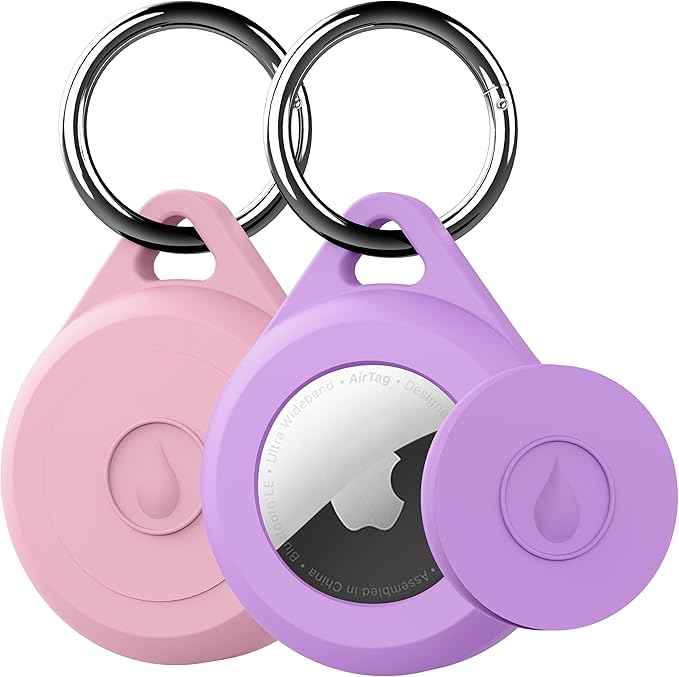 for Air tag Keychain Holder Case for Apple Air tag, 2 Pack of IPX8 Waterproof, Fully Shockproof, Anti Scratch for Air tag Holder Case for Key, Kid, Bag, Luggage, Pets Collar