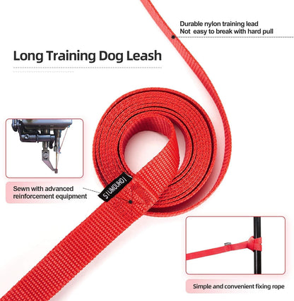 Dog/Puppy Obedience Recall Training Agility Lead - 15ft 20ft 30ft 40ft 50ft Training Leash - Great for Play, Camping, or Backyard (Brown, 40 Feet)