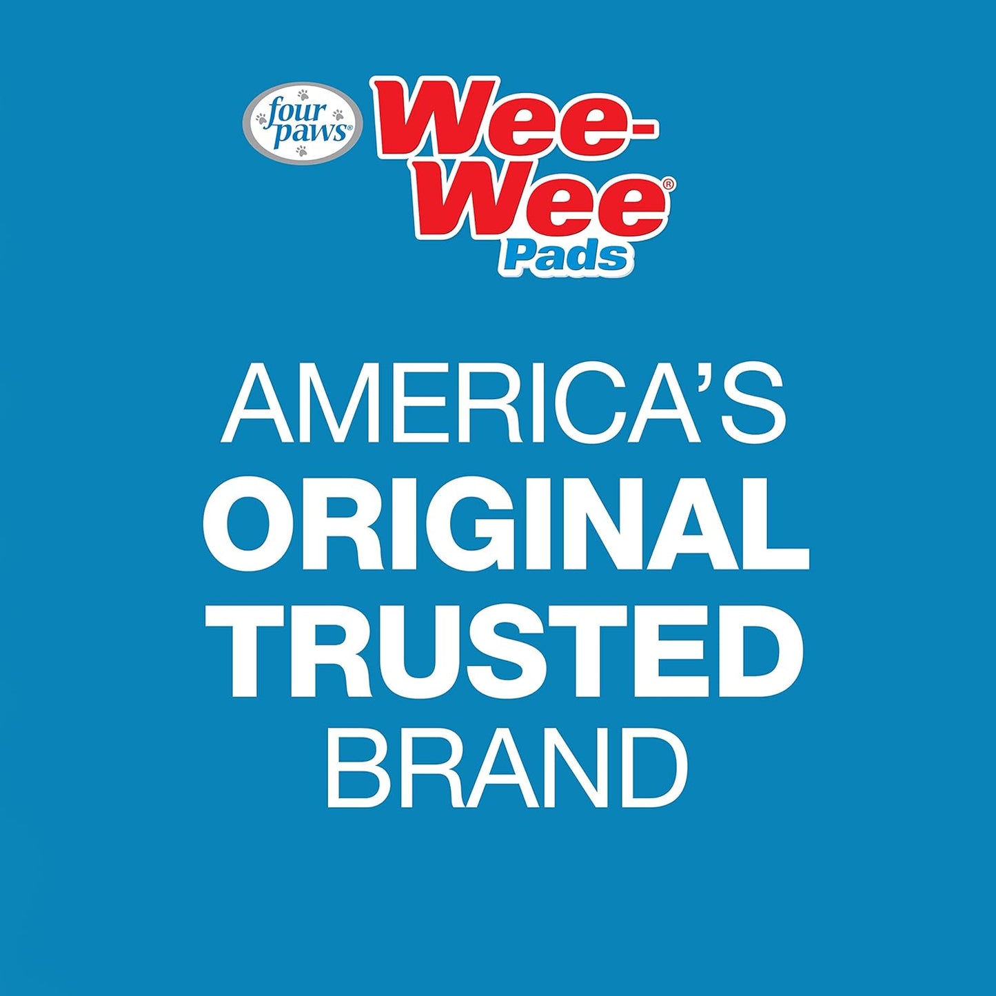 Four Paws Wee-Wee Super Absorbent Unscented Pee Pads for Dogs & Puppies with Insta-Rise Border, Leak-Proof Dog Housebreaking Potty Training Floor Protection, 22" x 23", 50 Count