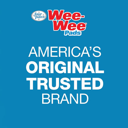 Four Paws Wee-Wee Super Absorbent Unscented Pee Pads for Dogs & Puppies with Insta-Rise Border, Leak-Proof Dog Housebreaking Potty Training Floor Protection, 22" x 23", 50 Count