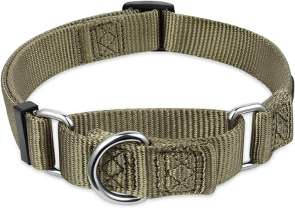 Hyhug Martingale Dog Collar Without Buckle: Escape-Proof, No Slip Heavy Duty Nylon, Colorfast Adjustable Pet Supplies for Small Breeds(Small, Military Green)
