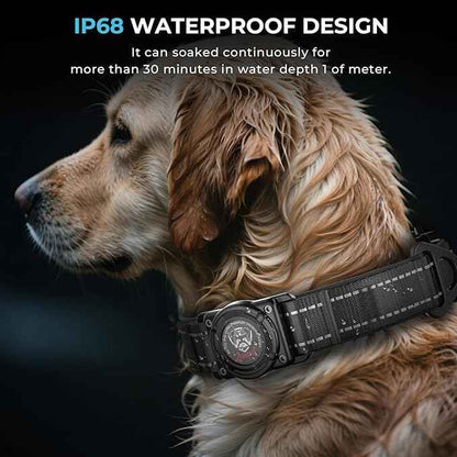 2026 Upgrade Airtag Dog Collar, Reflective Dog Collar with Airtag Holder, IP68 Waterproof| Metal Buckle| Ultra-Durable| Comfortable Padded, GPS Dog Collars for Medium Large Dogs (Black,M)
