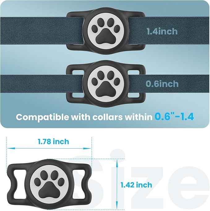 4 Pack Air tag Dog Collar Holder, Waterproof Silicone | Full Body Covered | Anti-Lost | Protective Tag Holder | for Pet Collar | Fits All Width Collars (Pink-White-Rosered-Blue)