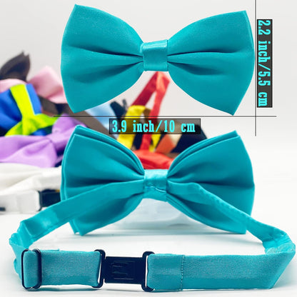 Dog Collar Bowties - 20 PCS Birthday Gift Adjustable Pet Bow Ties for Boys Girls Puppy Cats Photography Grooming Multicolor Bows(Small)