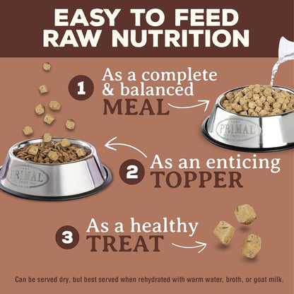 Primal Freeze Dried Dog Food, Pronto Mini Nuggets, Pork; Scoop & Serve, Complete & Balanced Meal; Also Use As Topper or Treat; Premium, Healthy, Grain Free, High Protein Raw Dog Food (16 oz)