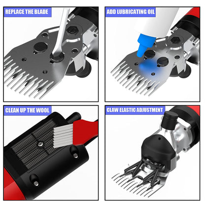 550W Professional Electric Sheep Clipper, 6 Speeds Heavy Duty Dog Shears for Thick Fur