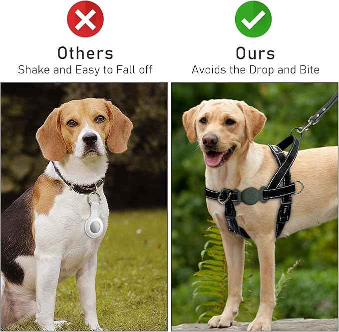 2 Pack Case for Airtag Dog Cat Collar Holder, Soft Silicone Anti-Lost Waterproof Protective Case Compatible with Apple Airtag, for Pet Dog Cat Collars Holder