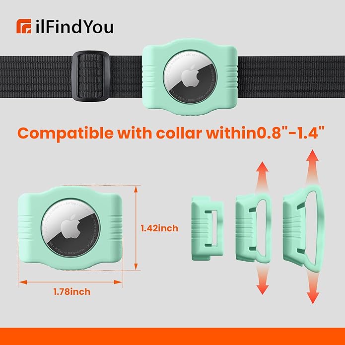 Waterproof AirTag Dog Collar Holder for Apple AirTag QR Code