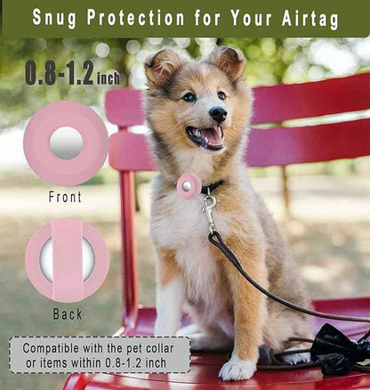 for Airtag Holder for Dog Collar, Cibaabo Silicone Air Tag Case Cover Compatible with Apple Airtags for 0.8-1.2inch Cat Pet Collar Harness Loop