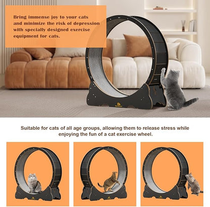 Cat Wheel, 48" XL Large Cats Exercise Running Wheel, Cat Treadmill for Indoor Cats